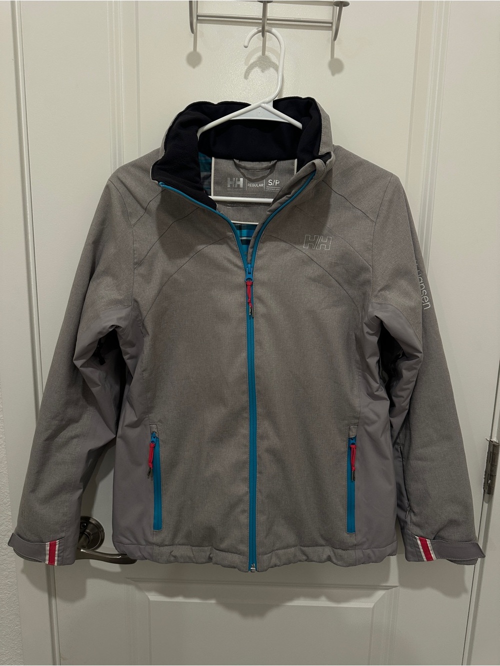 Helly Hansen Helly Tech Jacket Womens S Gray Teal Ski Winter No Hood